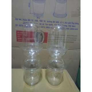 ly pet đáy bầu 360ml kèm nắp