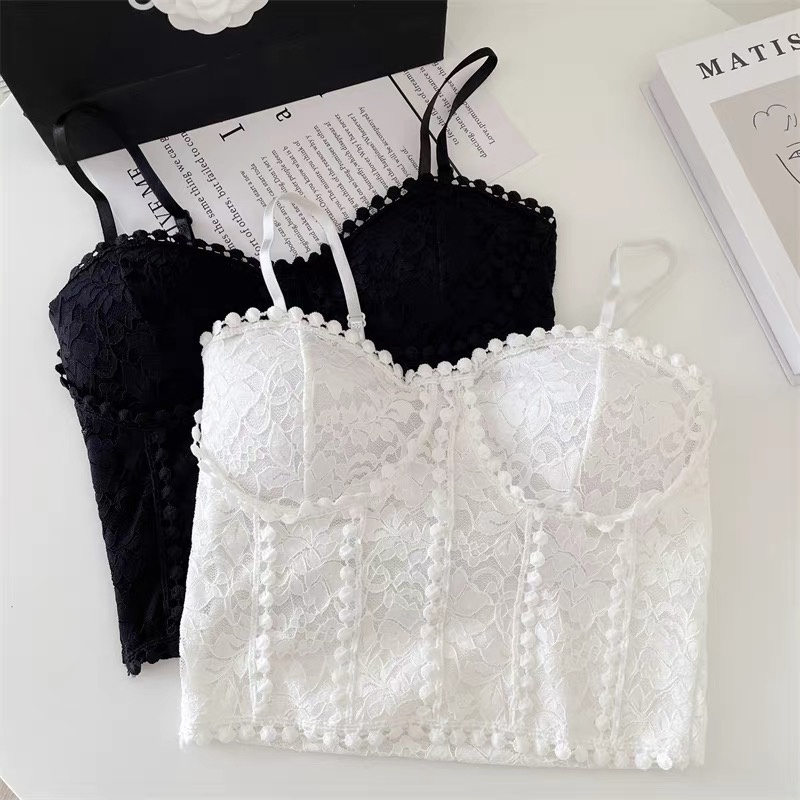 MS641 Áo hai dây ren corset cúp ngực