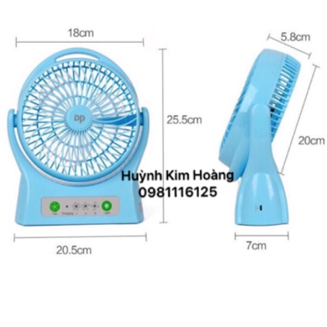 Quạt Sạc Tích Điện Cao 26cm DP-7605 Cao Cấp | BigBuy360 - bigbuy360.vn