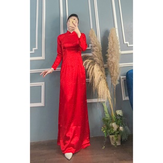Áo dài gấm me kèm quần 2 màu