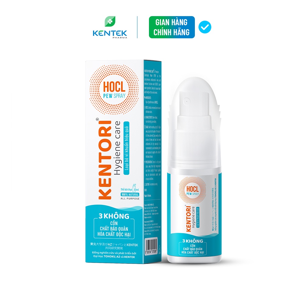 Xịt khuẩn, khử trùng, khử mùi Kentori Hygiene Care (Chai 30ml) | Sạch khuẩn nhanh trong 5 giây