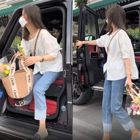 Bộ Áo Sơ Mi Ôm Eo + Quần Jean Dài Lệch Tà Thời Trang Mùa Hè Hàng Mới 2022 Dành Cho Bạn Nữ