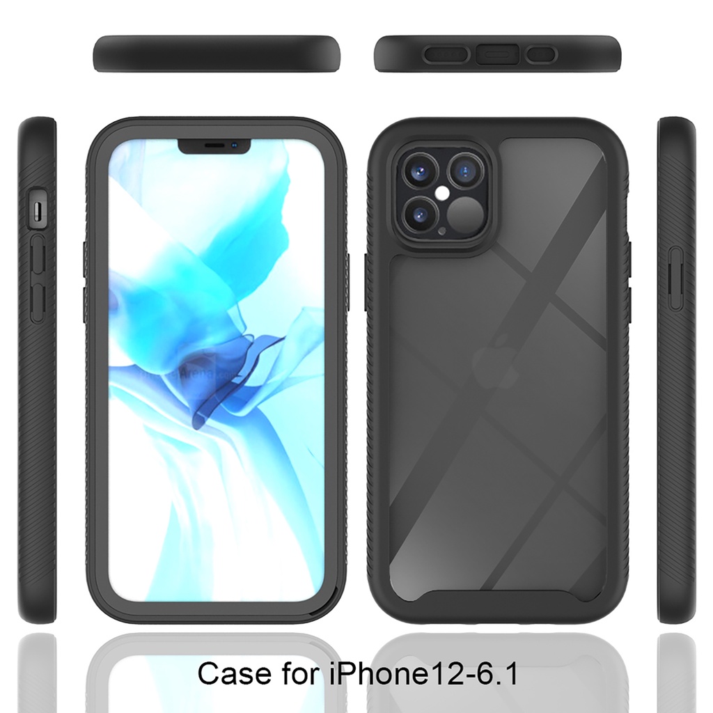 Ốp Điện Thoại PC+TPU Trong Suốt Siêu Mỏng Chống Sốc Cho APPLE IPhone 12 11 Pro MAX 12 Mini XS MAX X XR 7 8 Plus SE 2020