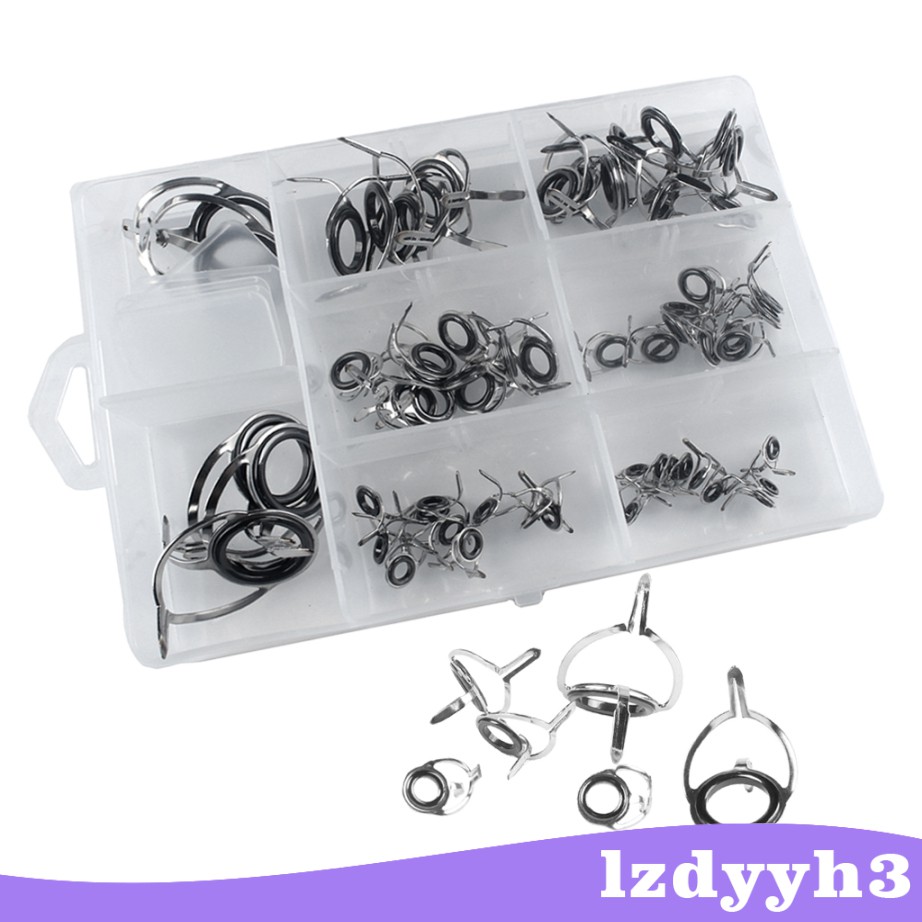 Hộp 60 Vòng Dẫn Cần Câu Cá Bằng Thép Không Gỉ Lzdyyh3