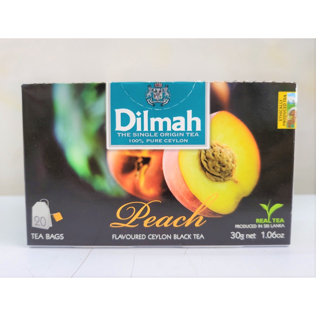 [Hộp 30g - PEACH] TRÀ ĐEN TÚI LỌC HƯƠNG ĐÀO [Sri Lanka] DILMAH Ceylon Black Tea