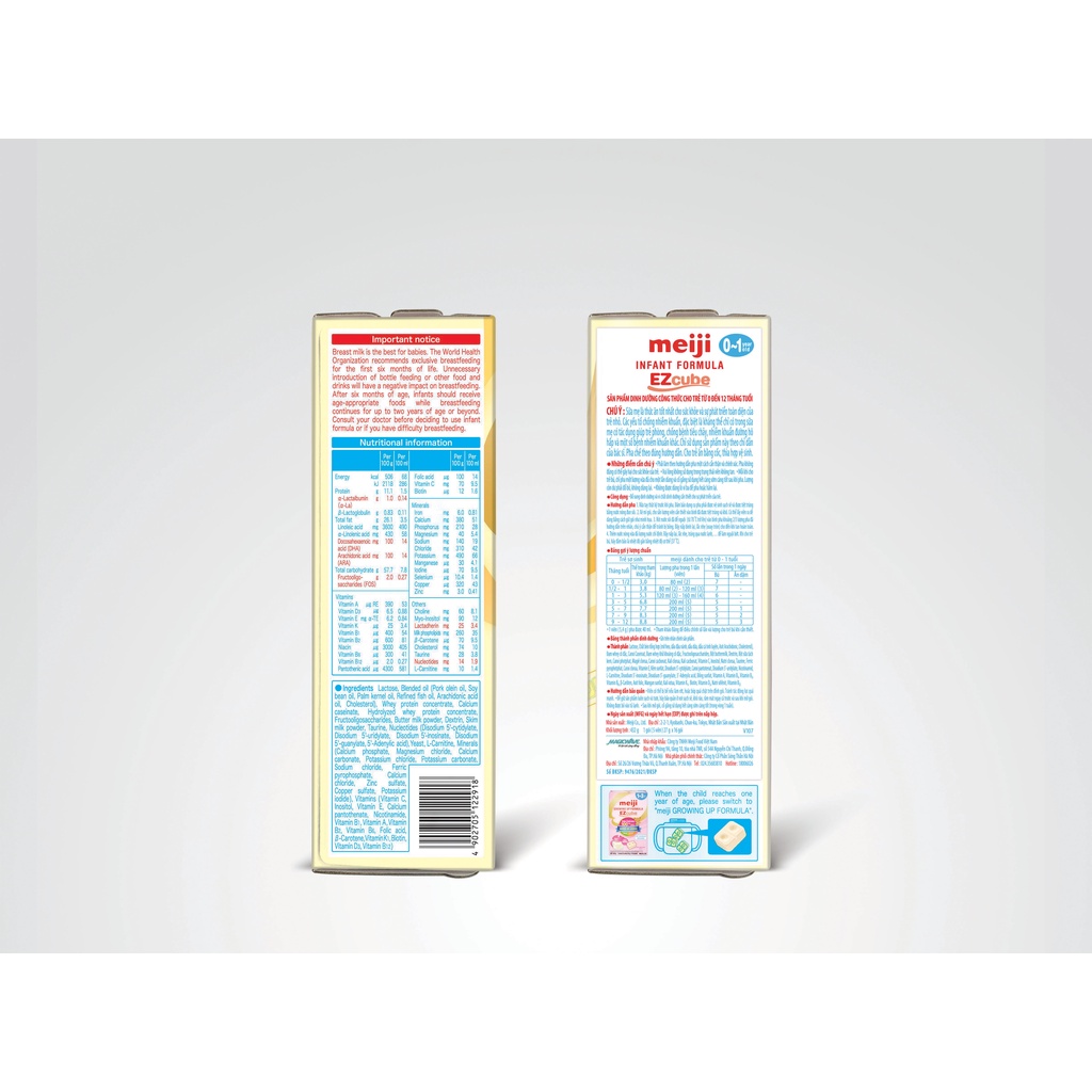 Combo 2 hộp Sữa dạng thanh Meiji Infant Formula EZcube- Nhập khẩu chính hãng (432g)