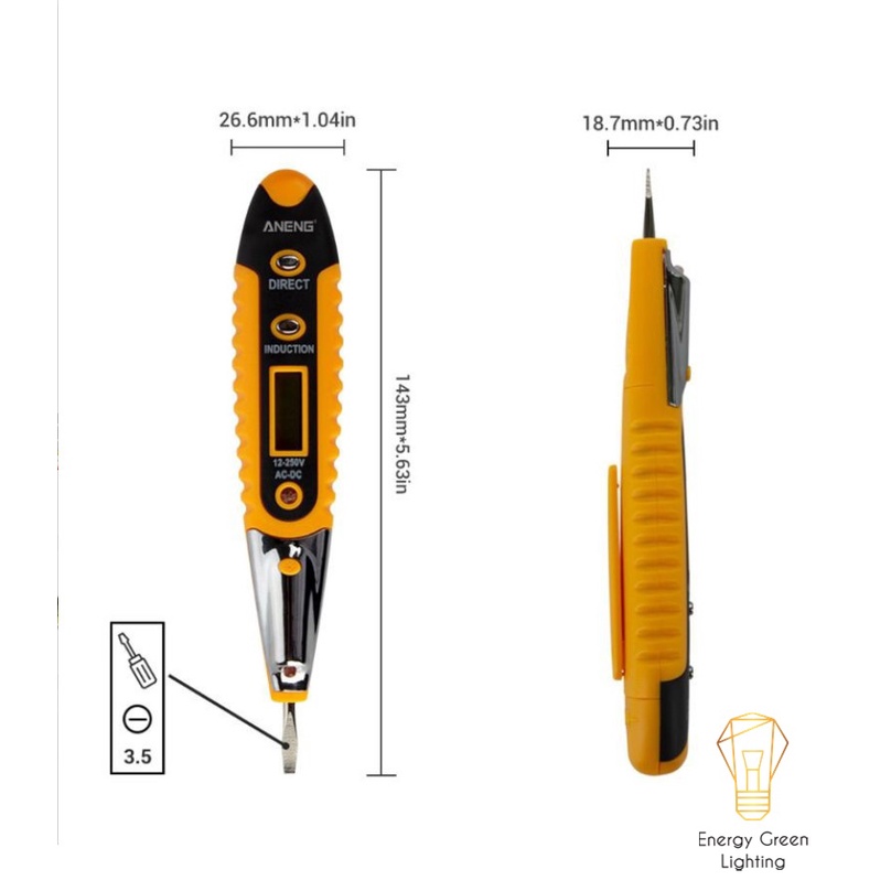 Bút Thử Điện Có Màn Hình Hiển Thị Energy Green Lighting SDT-523 - Thiết Kế Nhỏ Gọn - Dễ Dàng Sử Dụng
