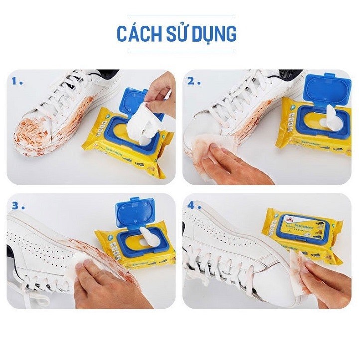 Khăn Giấy Lau Giày Siêu Sạch SNEAKER Hộp 30 Tờ Siêu Hot Không Hoá Chất Làm Hại Vải 00036