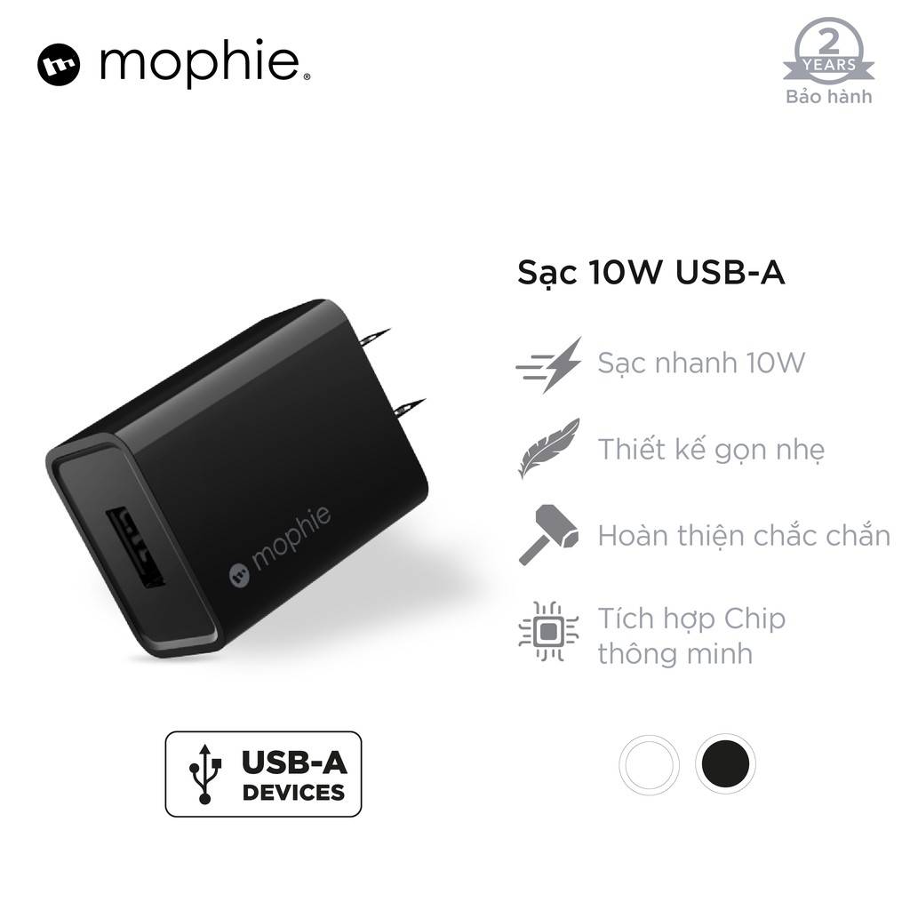 Sạc MOPHIE 10W USB-A sạc nhanh cho IP/tablet táo