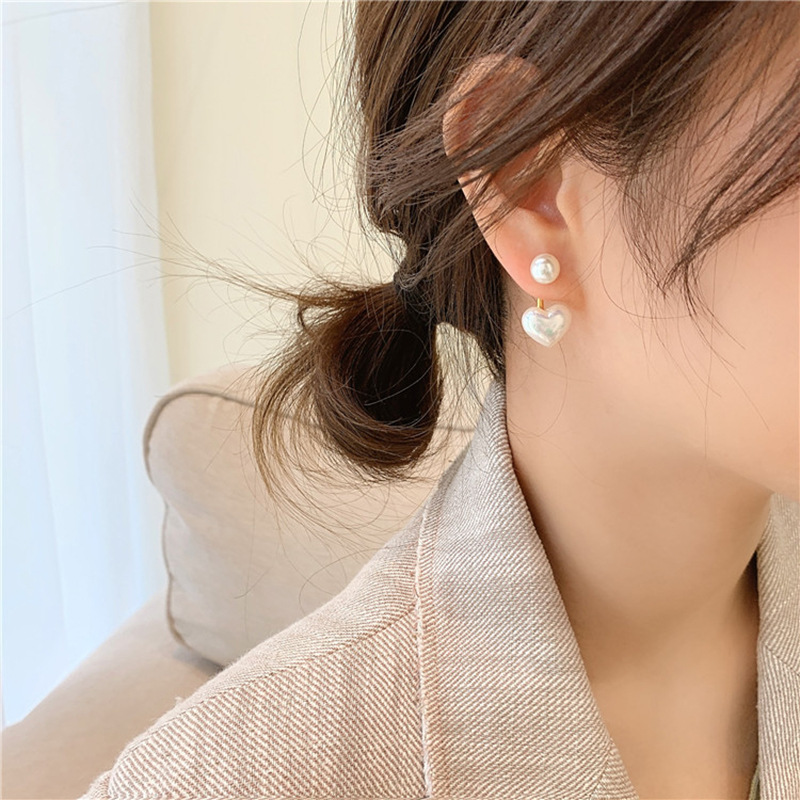 MANYUE Khuyên tai xỏ đính ngọc trai trang sức nữ