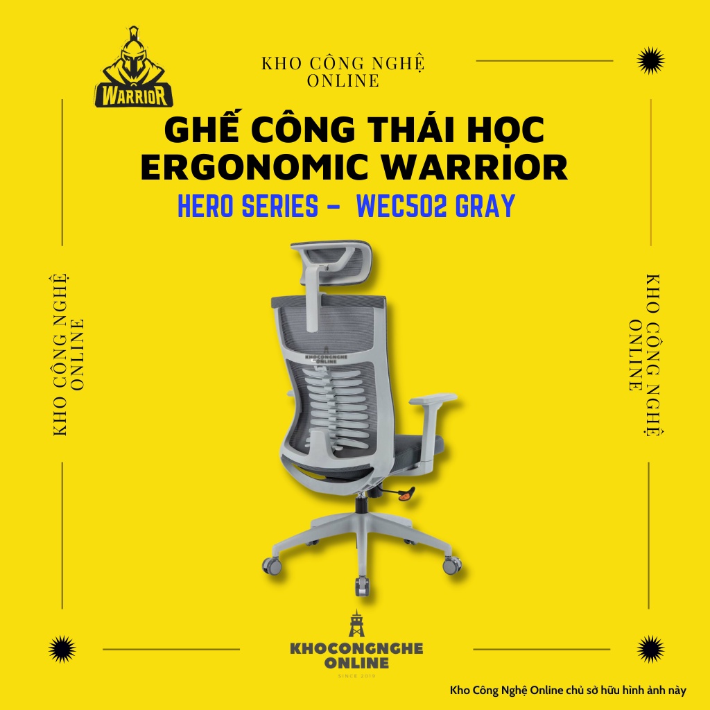 Ghế công thái học ergonomic WARRIOR – Hero series – WEC502 Gray