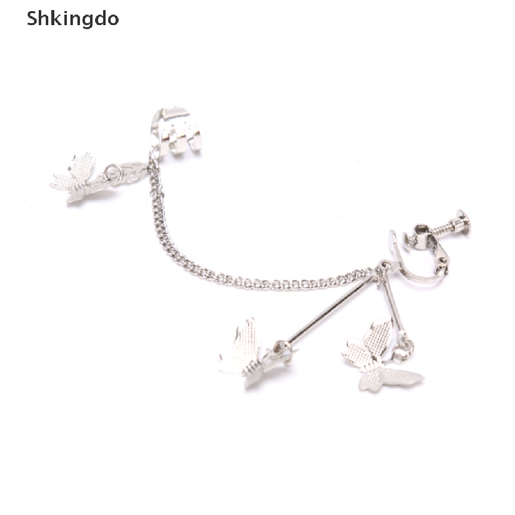 1 khuyên tai dáng dài hình bướm phong cách Harajuku cho nữ