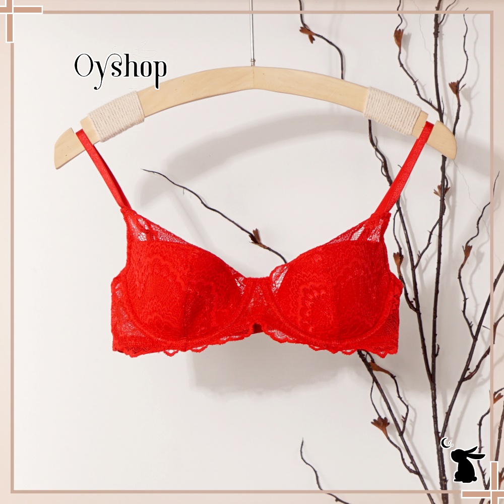 Áo Ngực Viền Ren Mút Mỏng Có Gọng Cài Sau HM Size 34B/B75