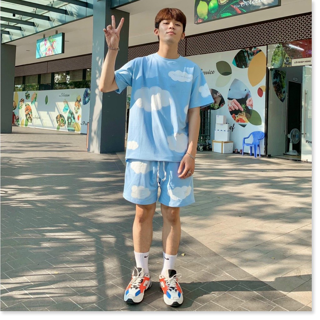 ĐỒ BỘ NAM NỮ IN HÌNH ĐÁM MÂY CHẤT THUN COTTON CO GIÃN BỐN CHIỀU MẶC MÁT FORM RỘNG THOẢI MÁI VẬN ĐỘNG TRẺ TRUNG NĂNG ĐỘNG