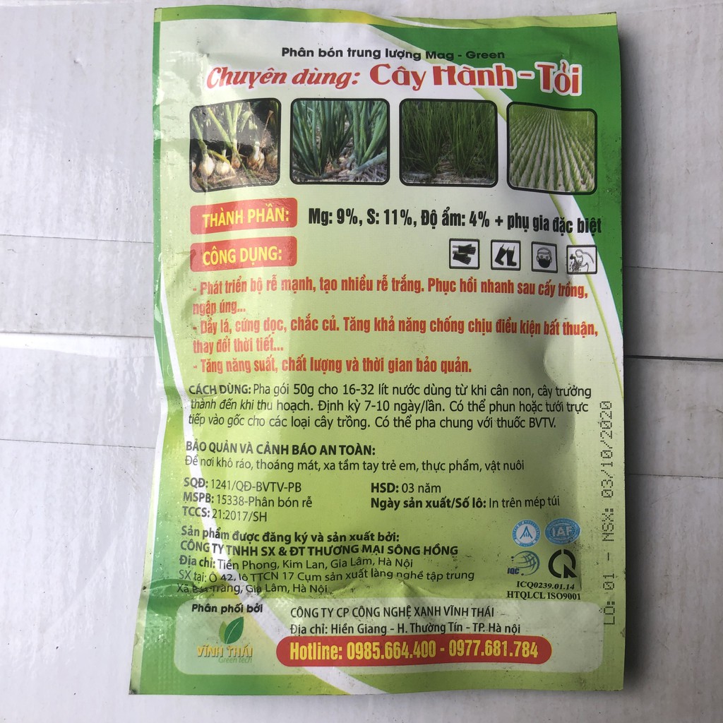 Phân bón chuyên dùng cho Hành, tỏi, mủa, kiệu Dưỡng hành tôi gói 50g