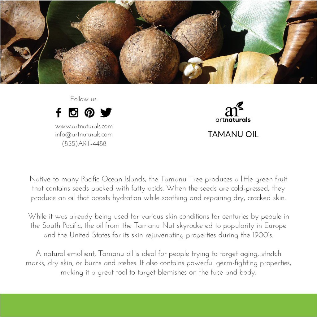 [Nhập USA] ✅ Tinh Dầu Mù U Tamanu Oil | Artnaturals | TOP 1 Bán Chạy Tại Mỹ | BigBuy360 - bigbuy360.vn