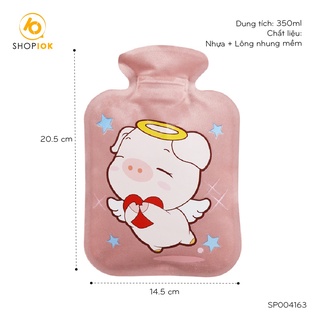 Túi chườm nóng lạnh nhung mềm SHOP10K giảm đau bụng kinh, túi chườm giữ ấm hạ sốt 350ml SP004163