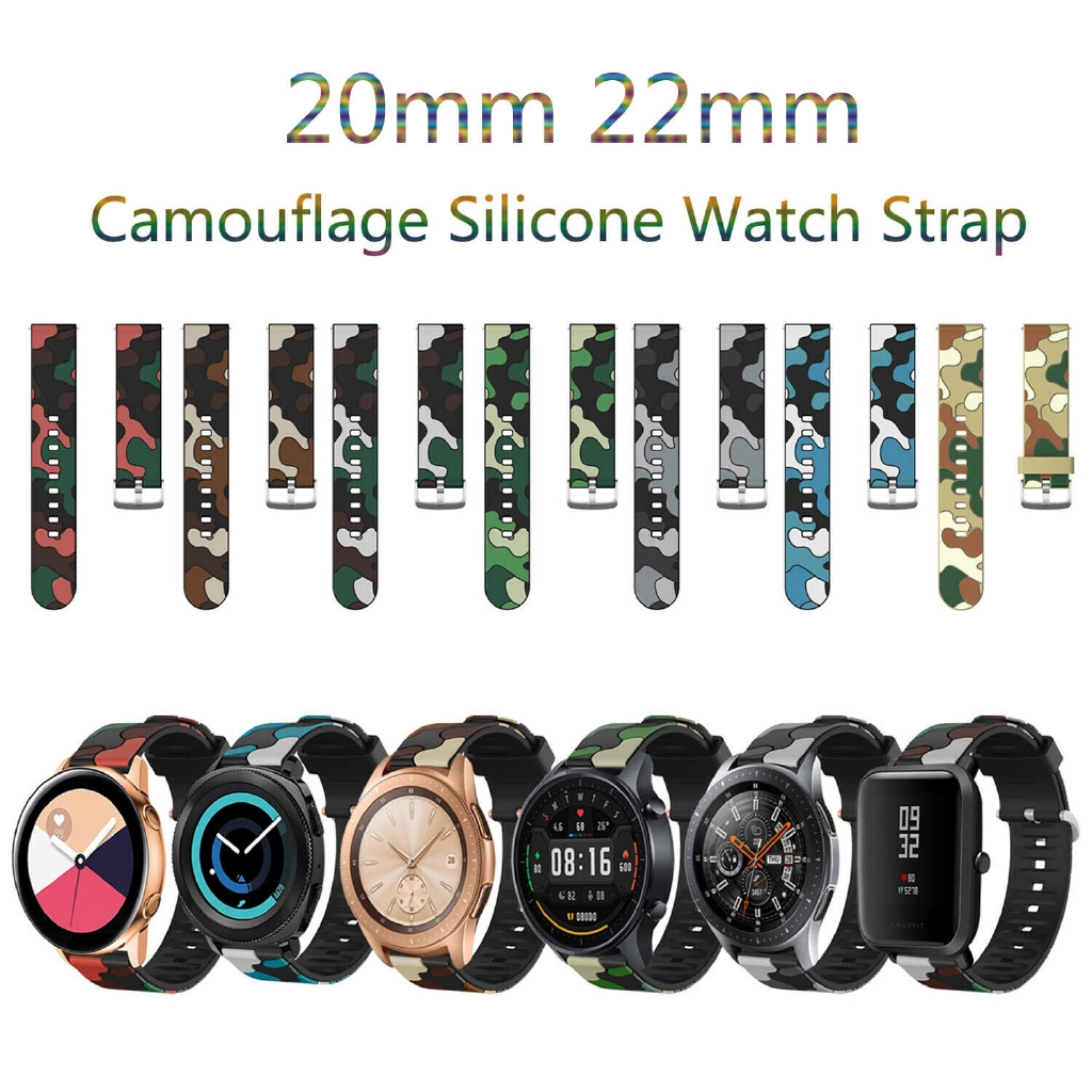 Dây Đeo Silicone 20mm 22mm Cho Đồng Hồ Samsung Galaxy Watch 42mm 46mm Active2 40 / 44mm Gear S3