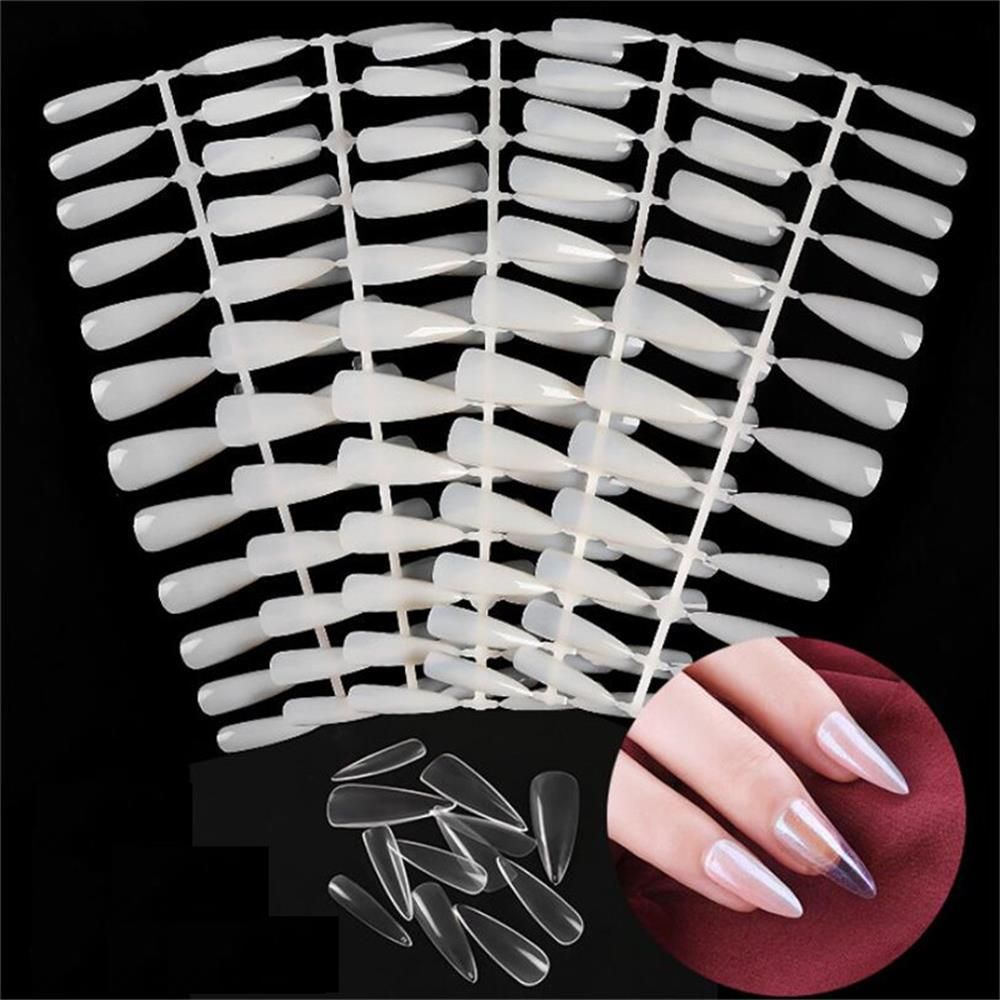 [Hàng mới về] Bộ 120 chiếc móng tay giả dài dạng phẳng che toàn phần kiểu vũ công ballet