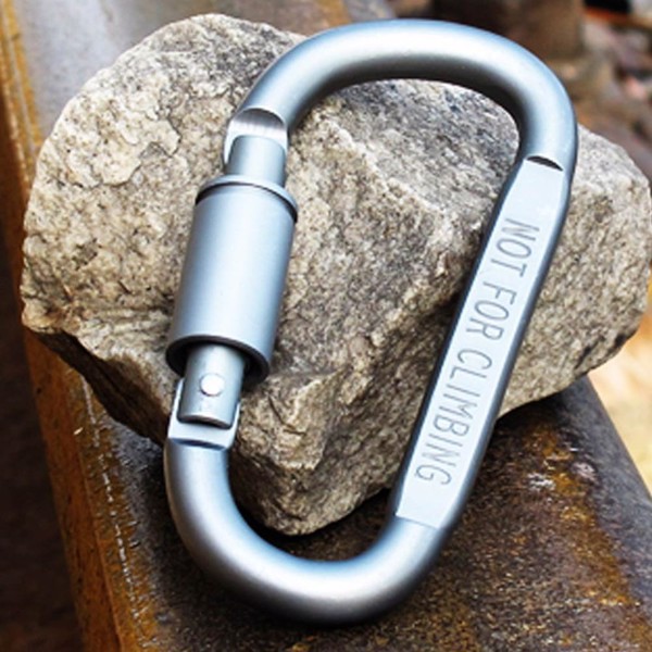 Móc Đa Năng Móc Khóa Nhôm Đi Phượt Carabiner Chữ D Khoá Xoay 8cm.