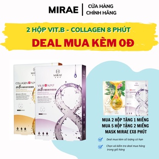 Combo 2 Hộp Mặt Nạ Vit.B - Collagen  Đài Loan Mirae EX 8 Phút Dưỡng Da Cấp Tốc 20g x 5 miếng / Hộp