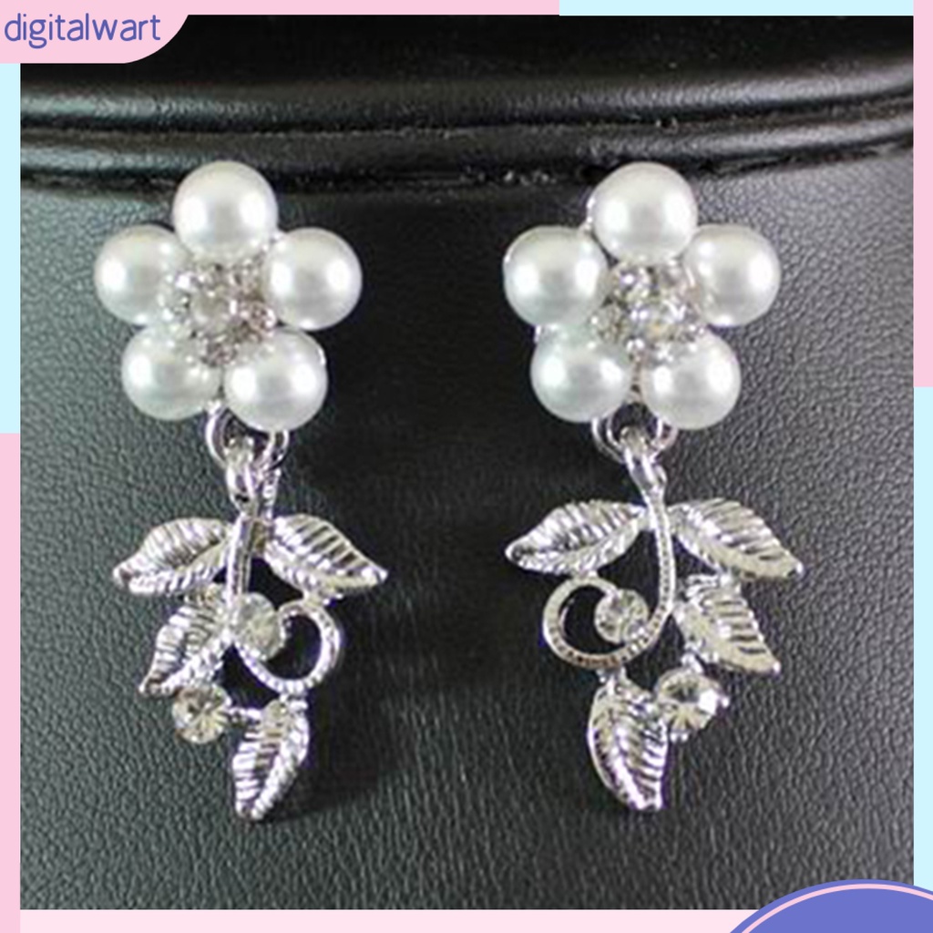 Bộ trang sức cô dâu mạ bạc đính ngọc trai giả sang trọng