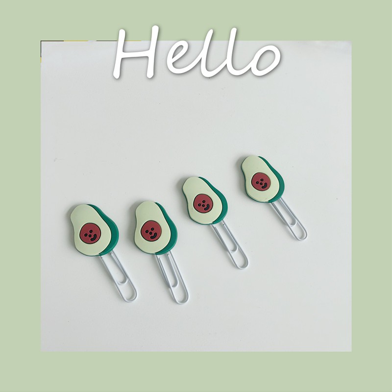 <24h delivery>W&G Korean cartoon pig pig avocado avocado student stationery bookmark silicone paper clip