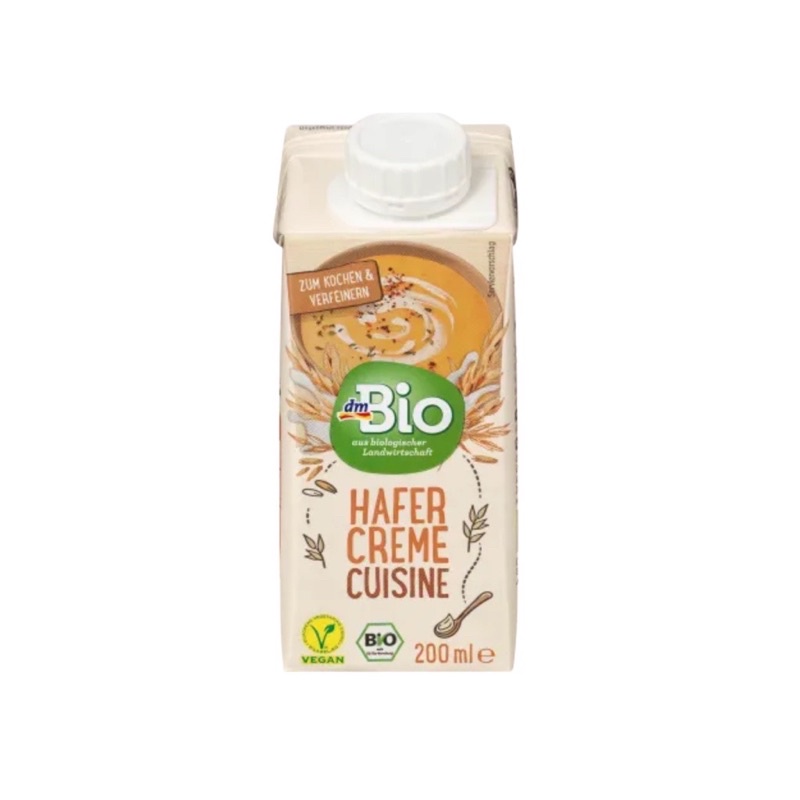 Kem tươi yến mạch hữu cơ Bio DM Hafer Cream Cusine 200ml, phù hợp cho bé dị ứng đạm sữa bò
