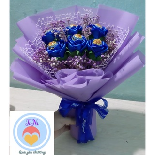Bó hoa hồng phối kẹo - 6 bông (tháo kẹo vẫn còn hoa)