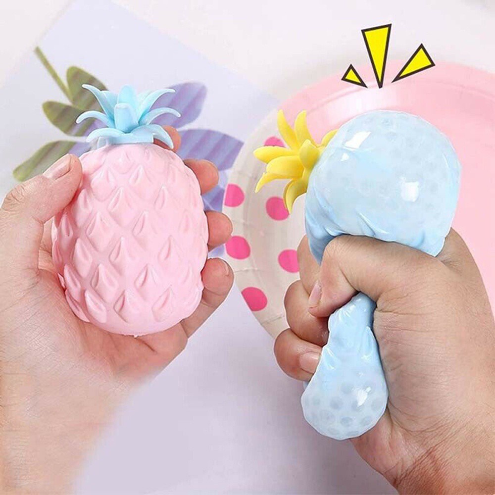 BEBETTFORM 1 PC New Fidget Sensory Toy Durable Kids Animal Anti Stress Squeeze Pineapple Ball Color Random Hot Rubber Material