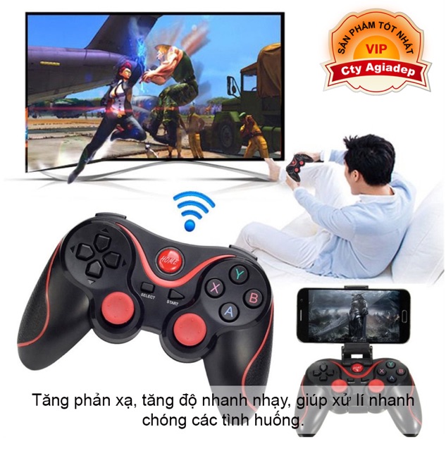 Tay chơi Game Bluetooth xịn sò (độ nhạy cao) AGD X3 dùng mọi game điện thoại, máy tính PC