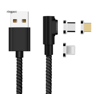【RAC】Elbow Magnetic Plug Adapter Fast Charge Data Cable for iPhone Micro USB Type-C