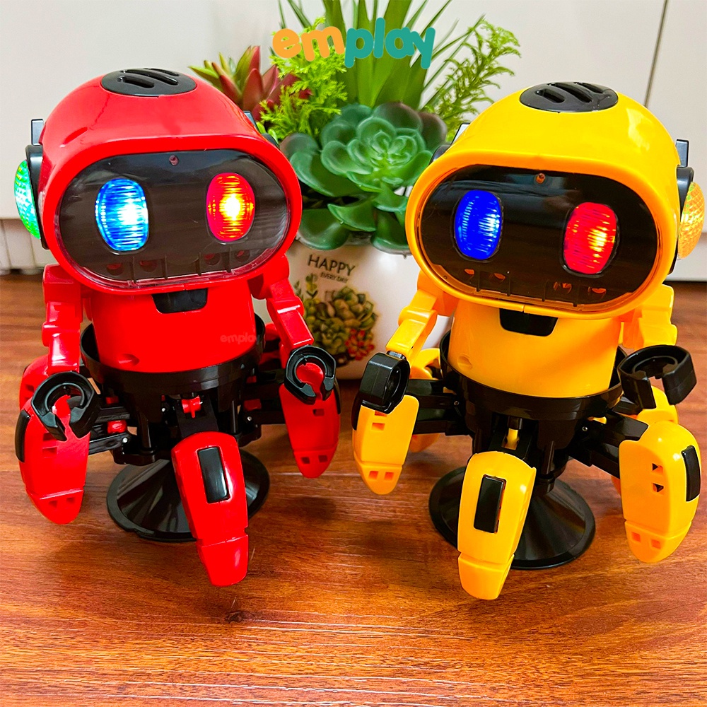 Robot vũ trụ 6 chân cao cấp mới lạ Emplay có đèn led hấp dẫn di chuyển theo nhạc sôi động chất liệu nhựa an toàn cho bé