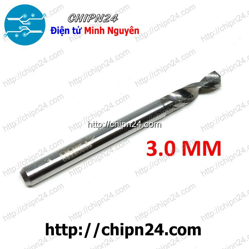 [1 CÂY] Mũi khoan mạch in CNC HỢP KIM 3.0mm (Mạch điện tử, PCB)