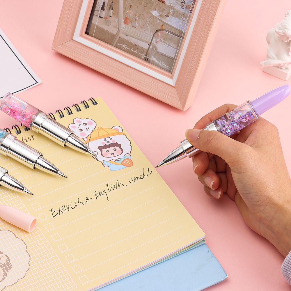 Bút Bi Họa Tiết Hoạt Hình Có Nước Kim Tuyến Lấp Lánh Độc Đáo