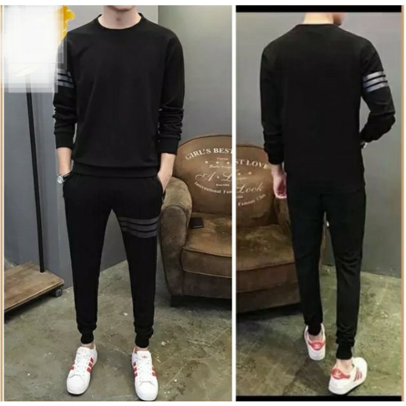 Bộ Nỉ Nam Dài Tay - Đồ Bộ Nam Thể Thao Chạy Sọc Cao Cấp Thu Đông - Set Đồ Bộ Nam Mặc Nhà Chất Nỉ Dài Tay Hot 2022