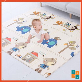 Thảm Trải Sàn Xốp XPE Silicone Hàn Quốc chống thấm tuyệt đối, chống ngã, cho bé tập bò kèm túi 1m8-2m