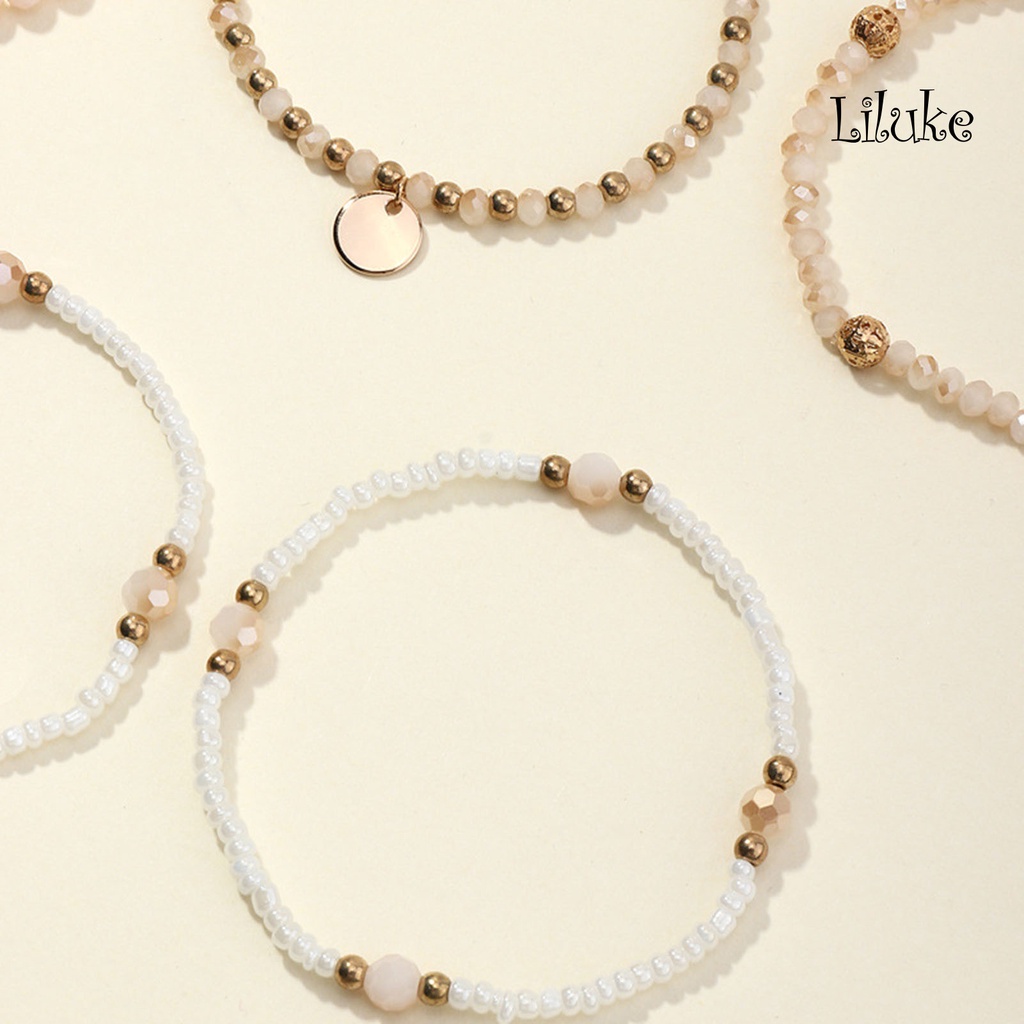 Bộ 5 Vòng Tay Hợp Kim Xỏ Hạt Nhiều Kiểu Dáng Thời Trang Cho Nữ