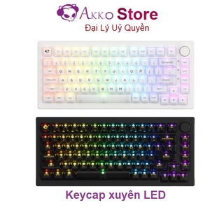 Bộ keycap trong suốt xuyên led AKKO Keycap set  - Black / Pink / White (PC / ASA-Clear profile / 155 nút)
