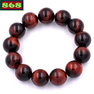 Vòng chuỗi đeo tay đá mắt hổ đỏ đen 16 ly ( size XXL ), vòng chuỗi đeo tay