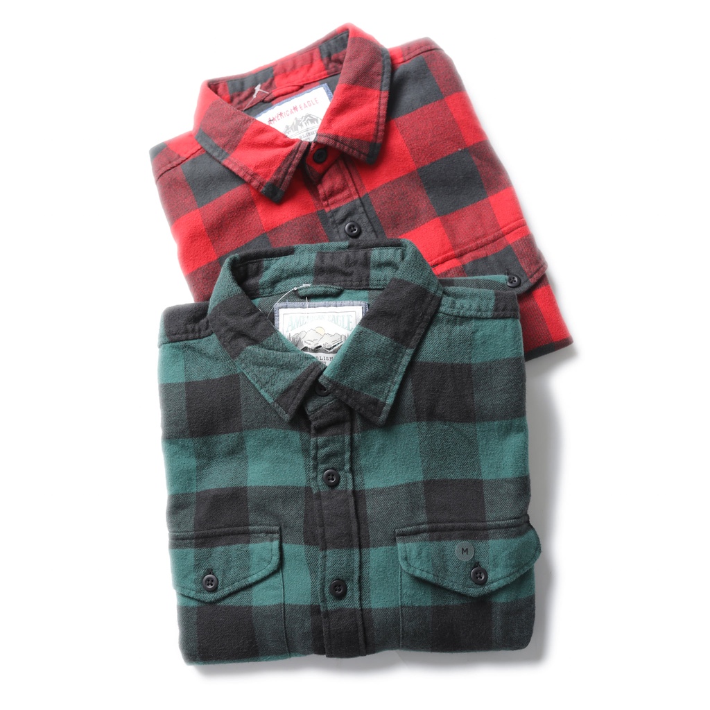 Áo Sơ Mi Nam Tay Dài Vải Nỉ Xuất Dư Sọc Caro - FO76 Shop