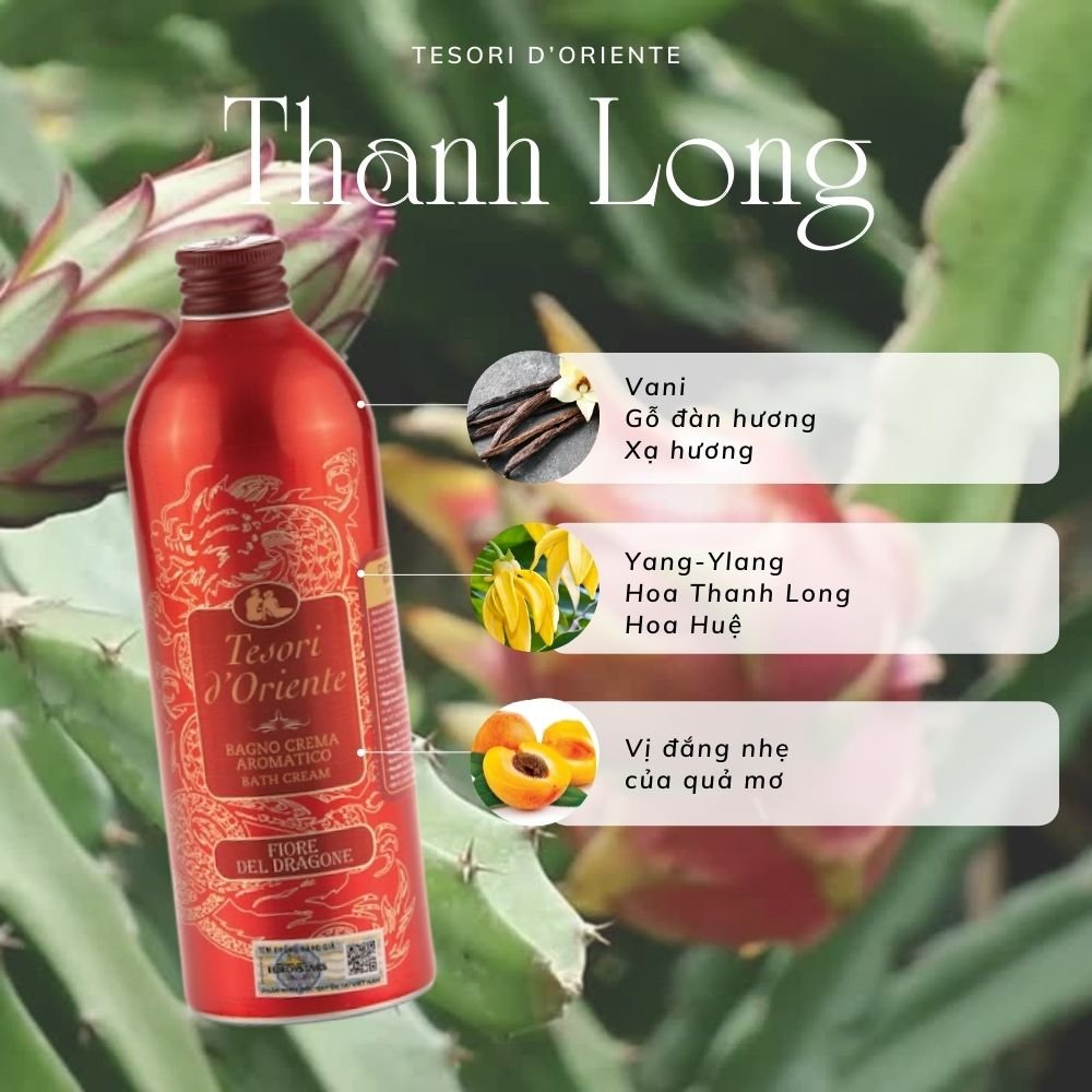 [HÀNG CHÍNH HÃNG KÈM VÒI] Sữa Tắm Xích Nước Hoa Tesori D' Oriente Hoa Thanh Long Chai Màu Đỏ