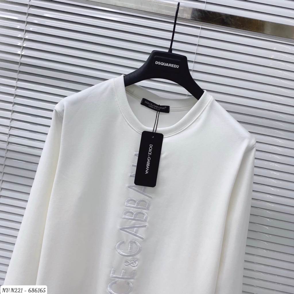 Áo Sweater Nam D&G Họa Tiết Chữ Thêu Dọc Áo - Áo Nỉ Nam Nữ D&G Chất Nỉ Da Cá Ấm Áp DT FASHION MENWEAR