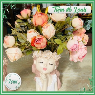 Lọ hoa Bình Hoa Cô Gái Chống Cằm Mộng Mơ Dùng Cắm Hoa Decor Phong Cách Bắc Âu