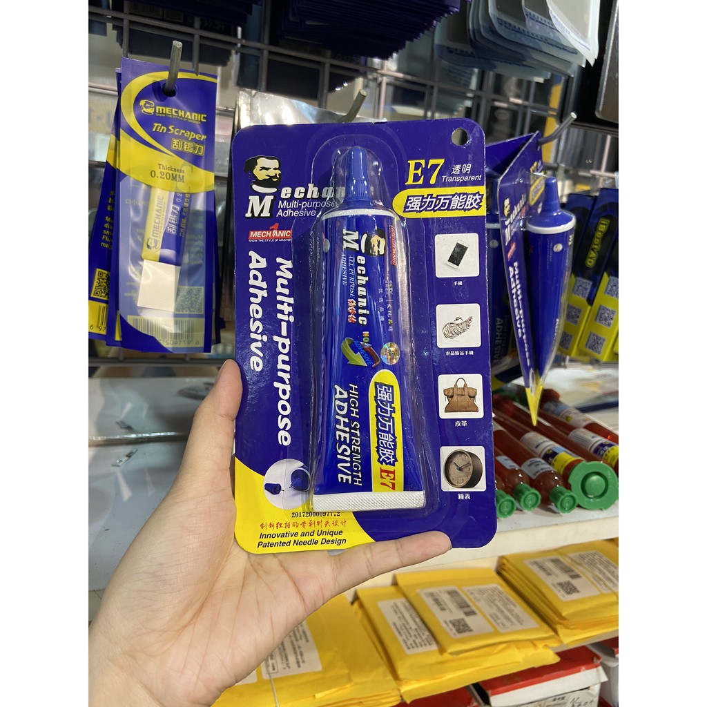 Keo dán đa năng E7 Mechanic( trong/đen)