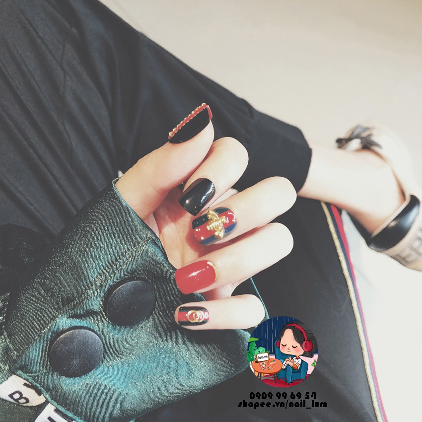 Móng Giả - Nail Dài - Hoa Văn [Sẵn Keo - Đóng Hộp 24 Mẫu Đủ Size]