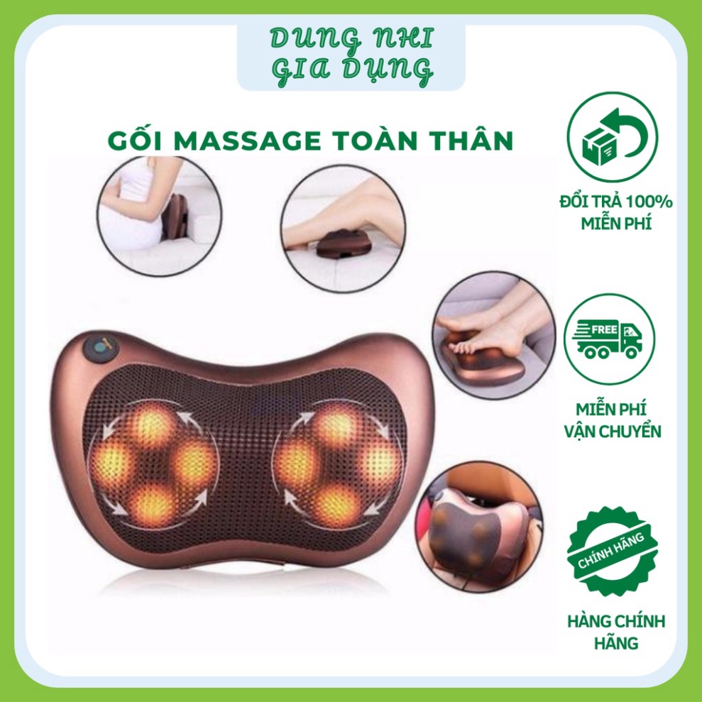 Gối Massage Cổ Vai Gáy Có 8 Bi Tròn Tạo Cảm Giác Thư Thái Cho Người Sử Dụng Gối Massage Hồng Ngoại Đảo Chiều Thư Giãn Gi