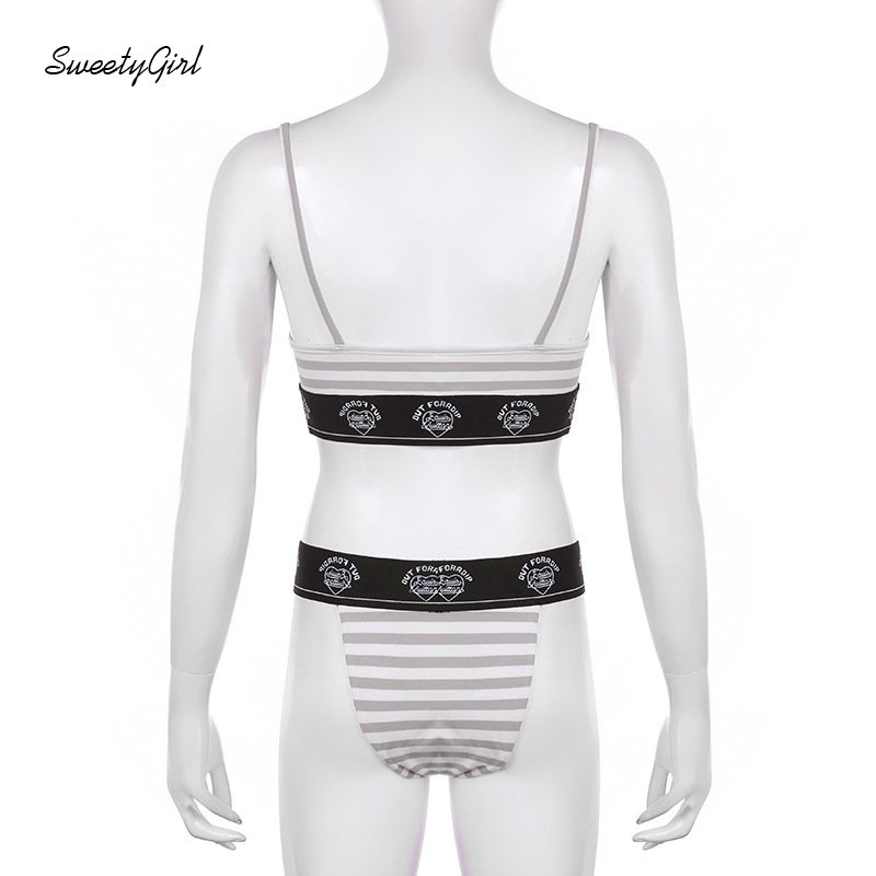 Áo Không Tay Hở Vai Eo Thấp In Chữ Phối Màu Tương Phản Thời Trang 2022 Cho Nữ