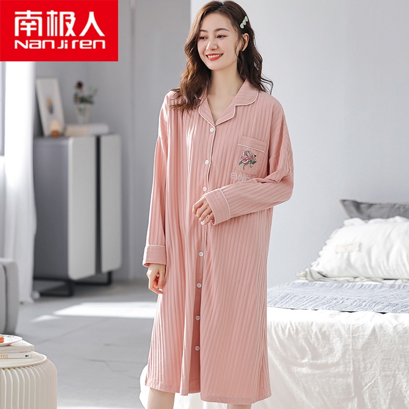 Đầm Ngủ Cotton Tay Dài Thời Trang Xuân Thu Dành Cho Nữ 2021 | BigBuy360 - bigbuy360.vn