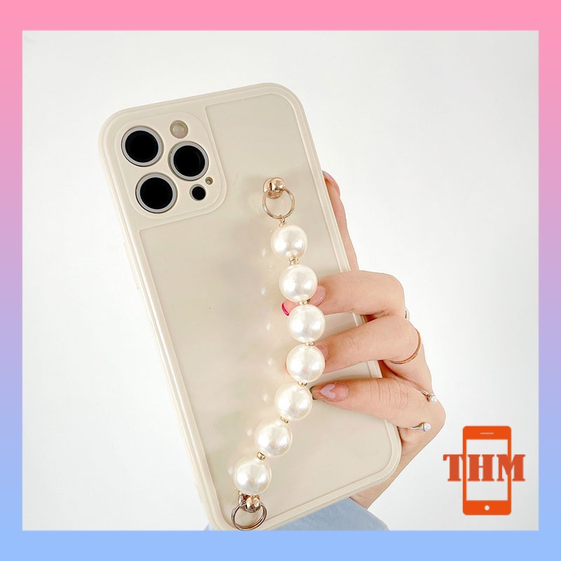Ốp Điện Thoại TPU Mềm Có Dây Đeo Ngọc Trai Cho iPhone 11 Pro max 12 x xs max xr 6 7 8 plus se 2020 13 Promax/-012
